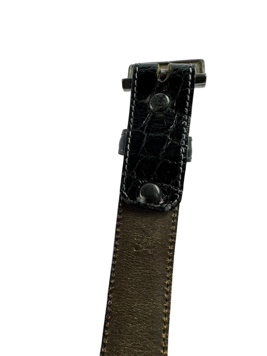 Genuine Vintage KLEINBERG SHERRILL Black Alligator Belt Size 34 1986 Unisex